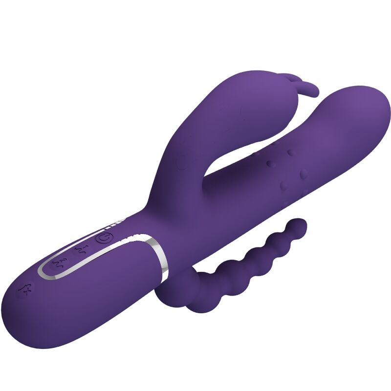 PRETTY LOVE - VIBRATORE CAMMY TRIPLO MULTIFUNZIONE 4 IN 1 VIOLA