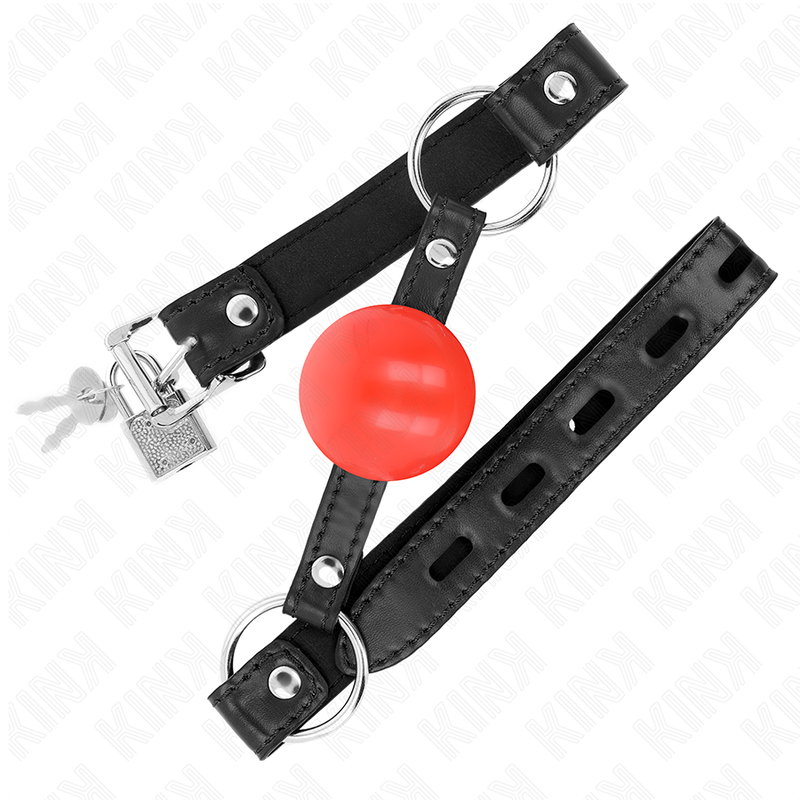 KINK - BALL GAG CON SFERA IN TPE 4 CM ROSSA MISURA 60 x 2 CM
