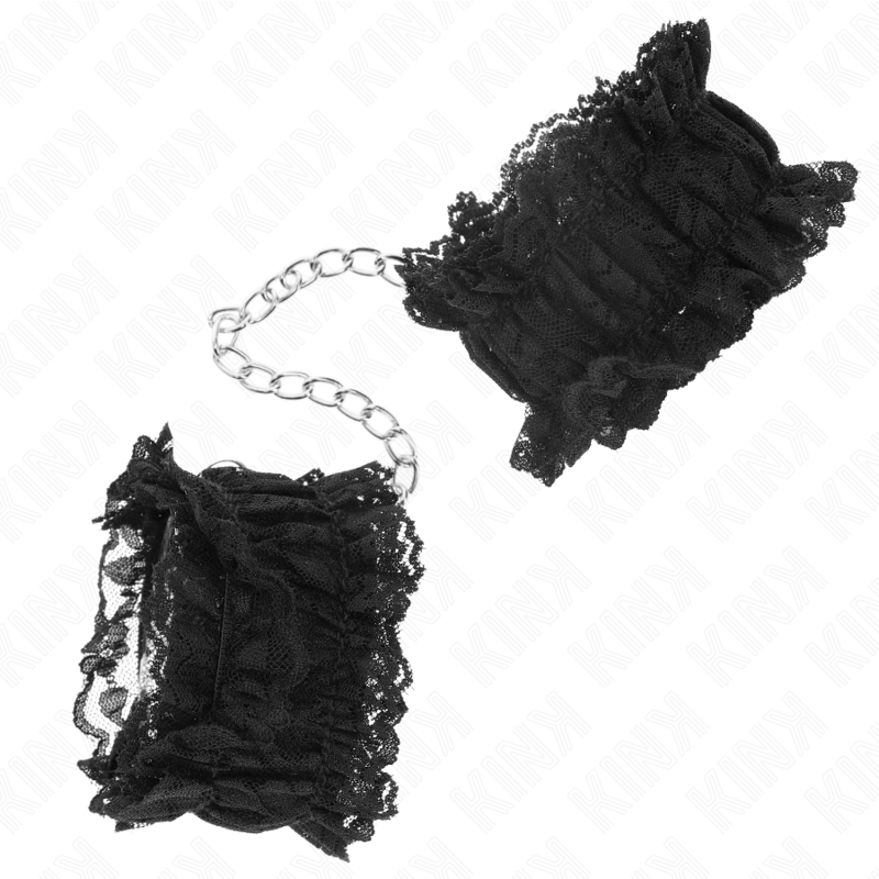 KINK - CINTURINI ELASTICI IN PIZZO PER POLSI NERO