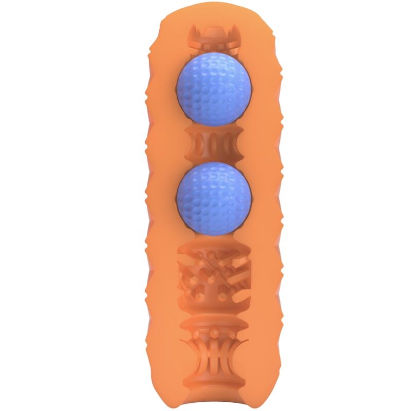 PRETTY LOVE - MASTURBATORE MASCHILE TWIN BALLS CON PALLINE GEMELLE ARANCIONE