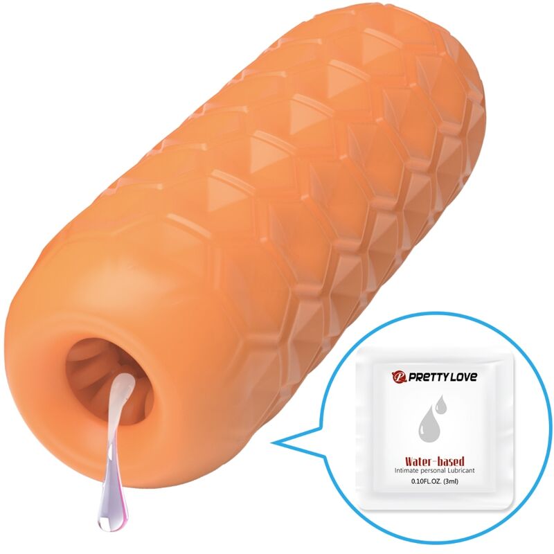 PRETTY LOVE - MASTURBATORE MASCHILE TWIN BALLS CON PALLINE GEMELLE ARANCIONE
