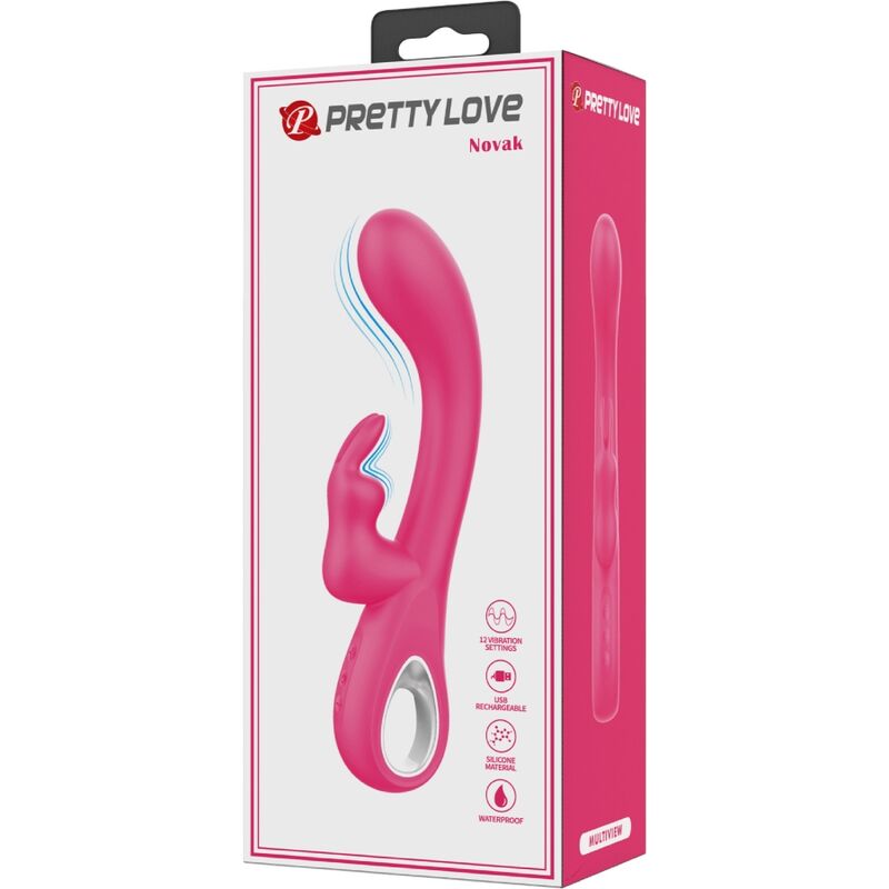 PRETTY LOVE - VIBRATORE NOVAK CON RABBIT 12 FUNZIONI ROSA