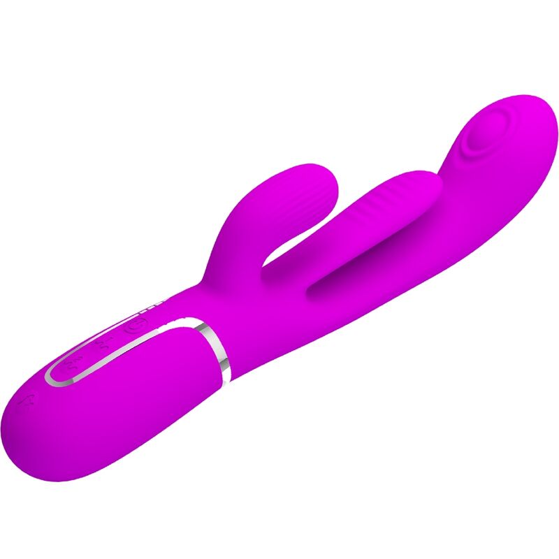 PRETTY LOVE - VIBRATORE TRIPLO SHANIA CON RABBIT MULTIFUNZIONE ROSA
