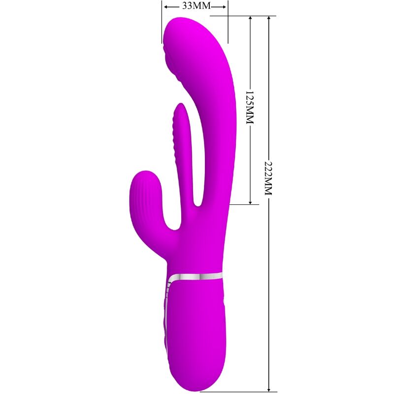 PRETTY LOVE - VIBRATORE TRIPLO SHANIA CON RABBIT MULTIFUNZIONE ROSA
