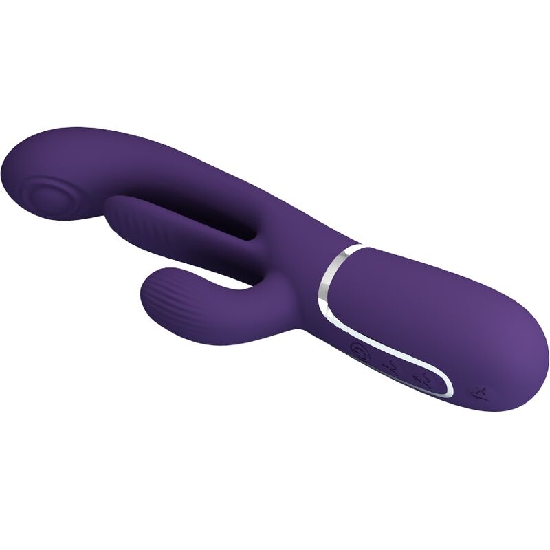 PRETTY LOVE - VIBRATORE SHANIA TRIPLO MULTIFUNZIONE CON RABBIT VIOLA