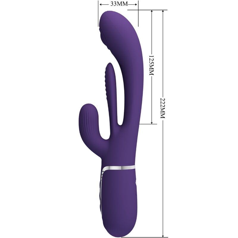 PRETTY LOVE - VIBRATORE SHANIA TRIPLO MULTIFUNZIONE CON RABBIT VIOLA