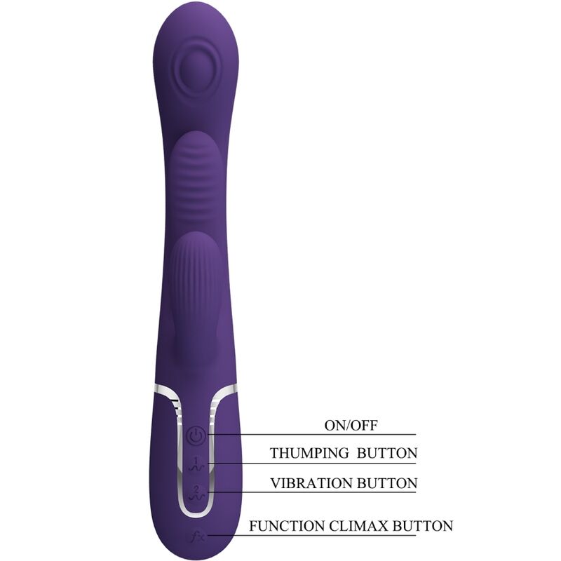 PRETTY LOVE - VIBRATORE SHANIA TRIPLO MULTIFUNZIONE CON RABBIT VIOLA