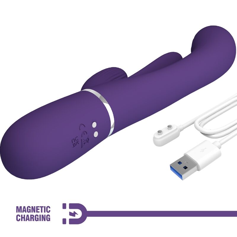 PRETTY LOVE - VIBRATORE SHANIA TRIPLO MULTIFUNZIONE CON RABBIT VIOLA