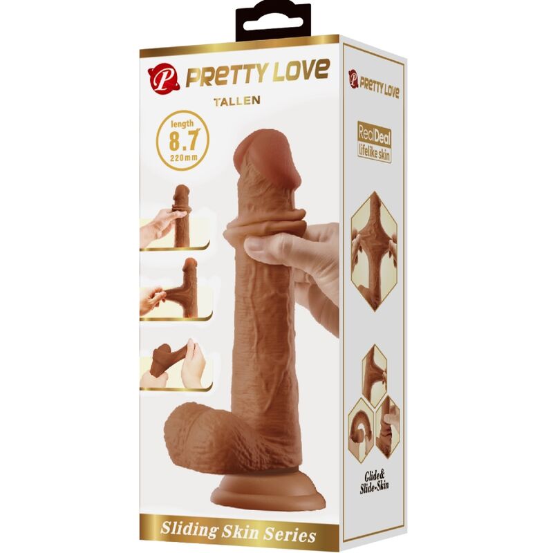 PRETTY LOVE - DILDO REALISTICO TALLEN 22 CM CARAMEL