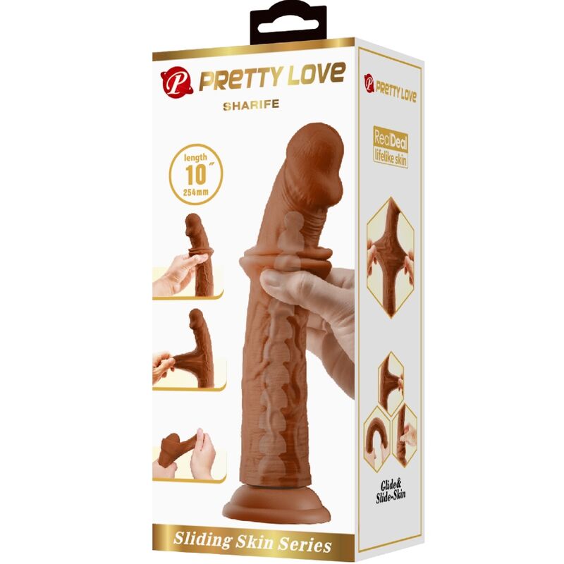 PRETTY LOVE - DILDO REALISTICO SHARIFE 25 CM CARAMEL