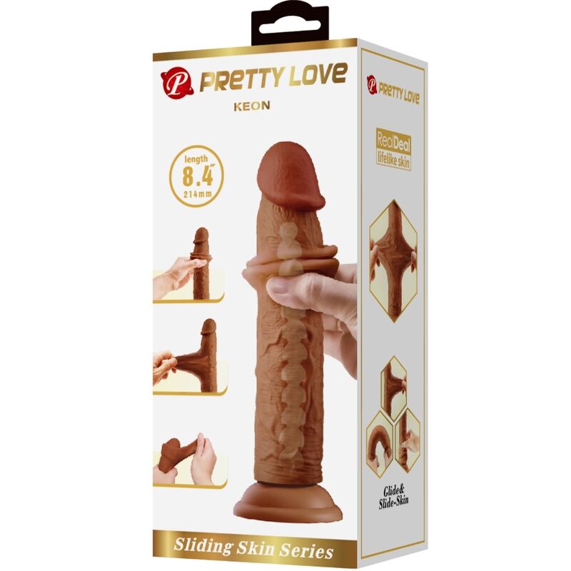 PRETTY LOVE - DILDO REALISTICO KEON 21 CM CARAMEL