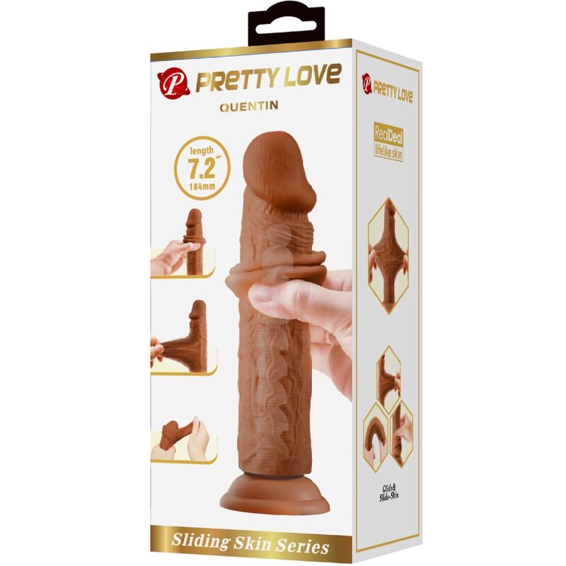PRETTY LOVE - DILDO REALISTICO QUENTIN 18 CM CARAMEL