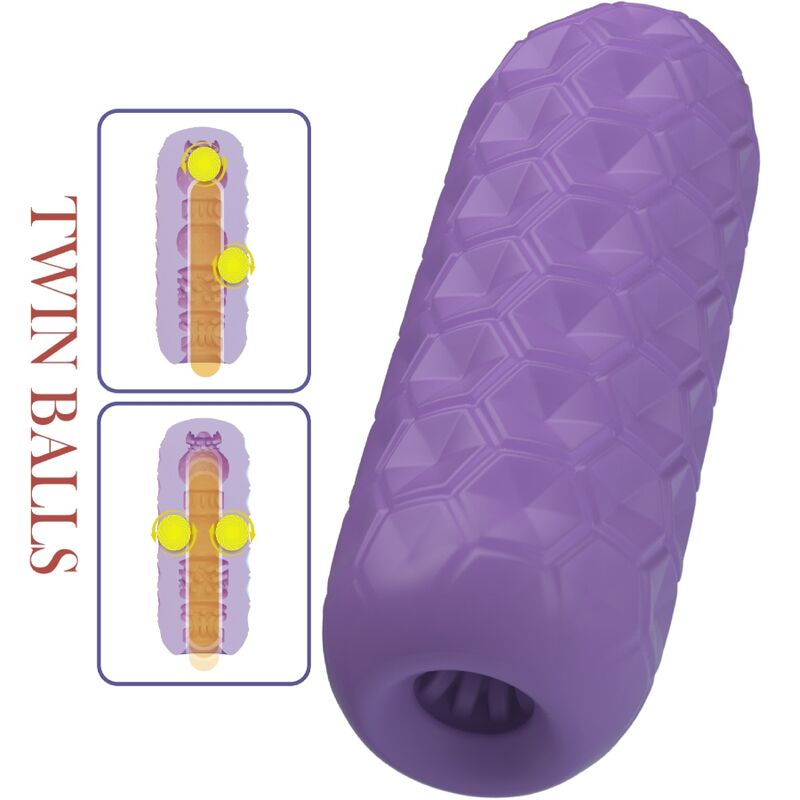PRETTY LOVE - MASTURBATORE MASCHILE TWIN BALLS CON PALLINE GEMELLE  VIOLA