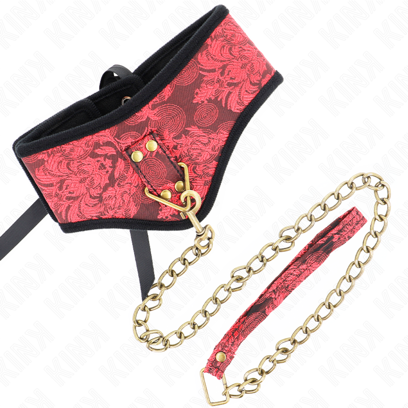 KINK - COLLARE MODELLO SCANDAL CON GUINZAGLIO IN PIZZO 75 CM 44 X 10 CM