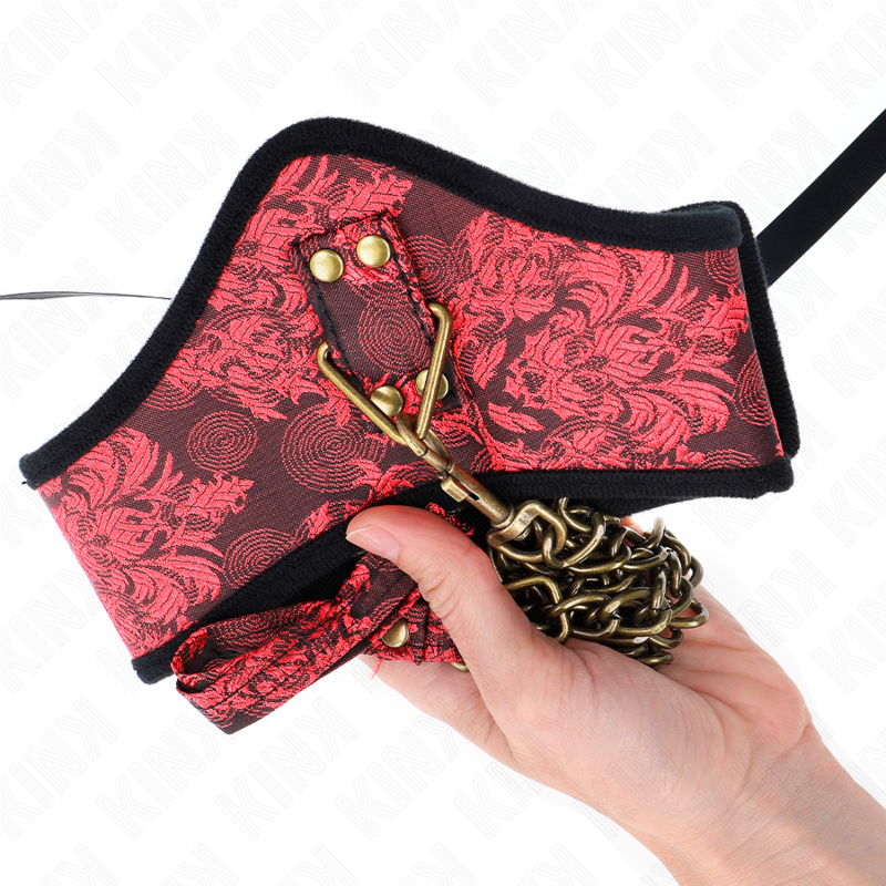KINK - COLLARE MODELLO SCANDAL CON GUINZAGLIO IN PIZZO 75 CM 44 X 10 CM