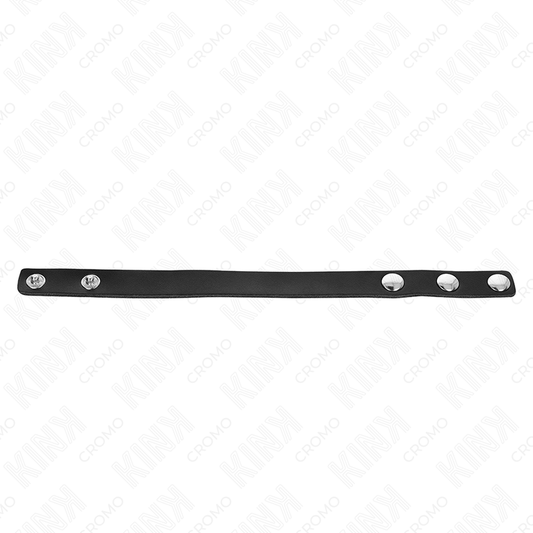 KINK - LEATHER PENIS RING WITH PRESSURE CLOSURE 21.5 X 1.5 CM