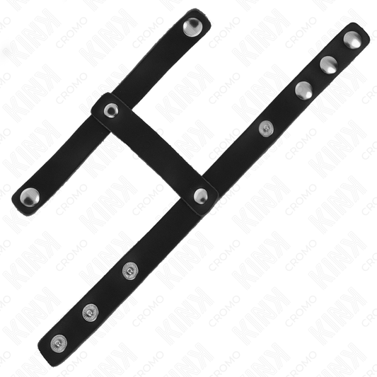 KINK - ANELLO PENE E CINTURINO DIVISORE PER TESTICOLI REGOLABILE IN PELLE