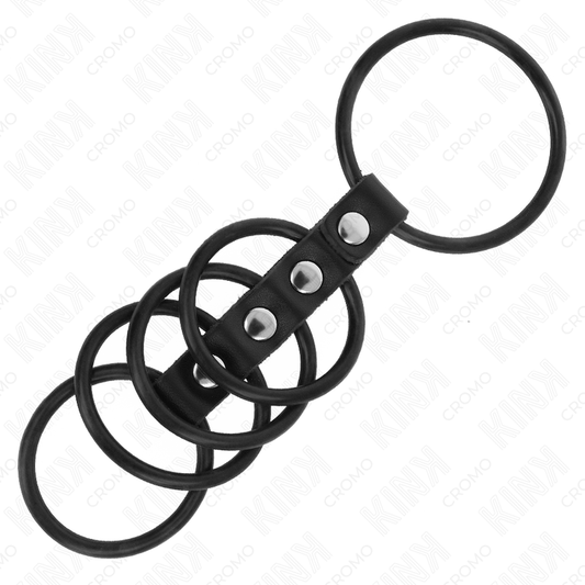 KINK - ANELLI PENE IN SILICONE DA 3,8 CM A 4,8 CM CON CINTURINO IN PELLE