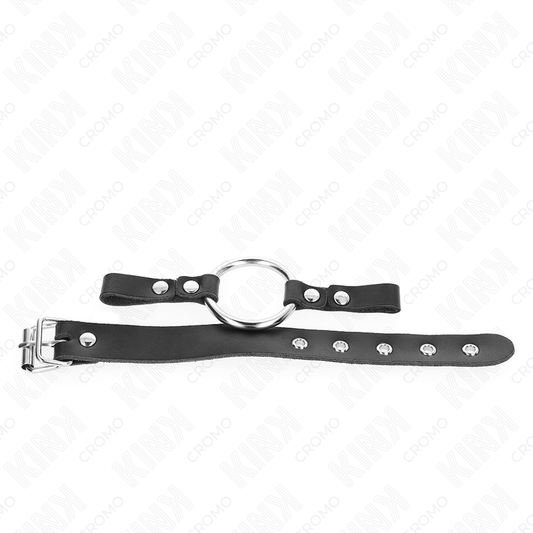 KINK - ANELLO PENE IN PELLE CON CHIUSURA A FIBBIA 22 X 2 CM CON ANELLO IN METALLO 4 CM