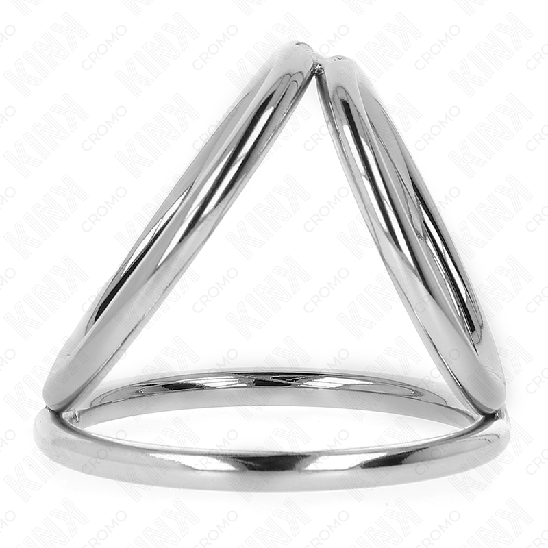 KINK - ANELLO PER PENE TRIPLO IN METALLO CROMATO DA 3,8 CM A 5 CM MODELLO 2
