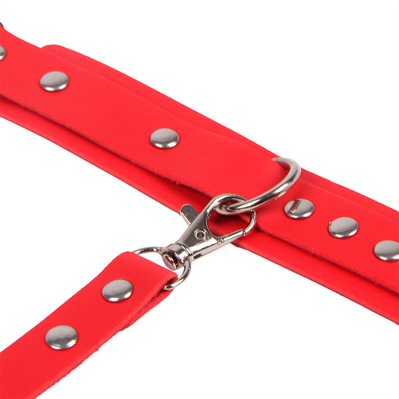 MANETTE CON CINTURA BONDAGE, DESIGN ELEGANTE, ROSSO INTENSO