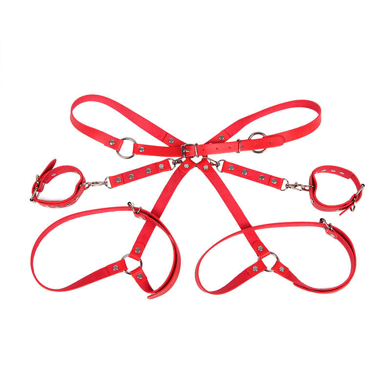 MANETTE CON CINTURA BONDAGE, DESIGN ELEGANTE, ROSSO INTENSO