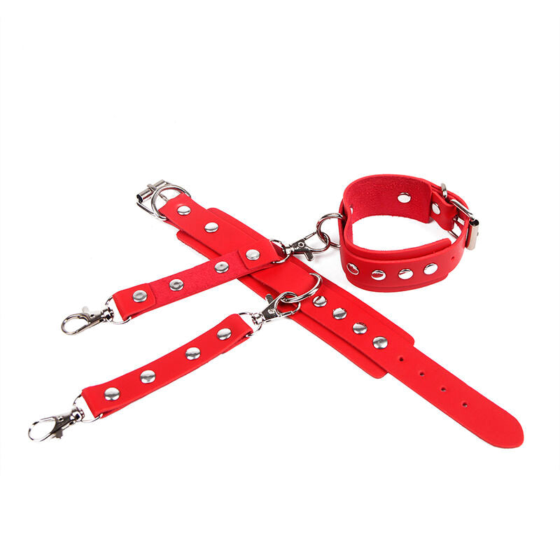 MANETTE CON CINTURA BONDAGE, DESIGN ELEGANTE, ROSSO INTENSO