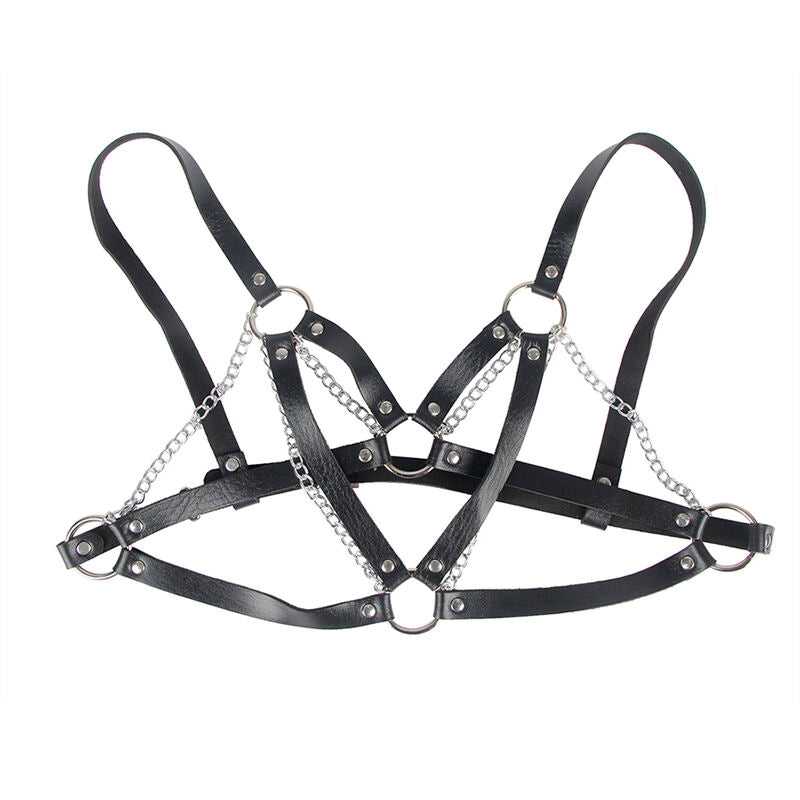 SUBBLIME  - 953713 PETTORINA BONDAGE PUNK FIBBIA IN METALLO NERA TAGLIA UNICA