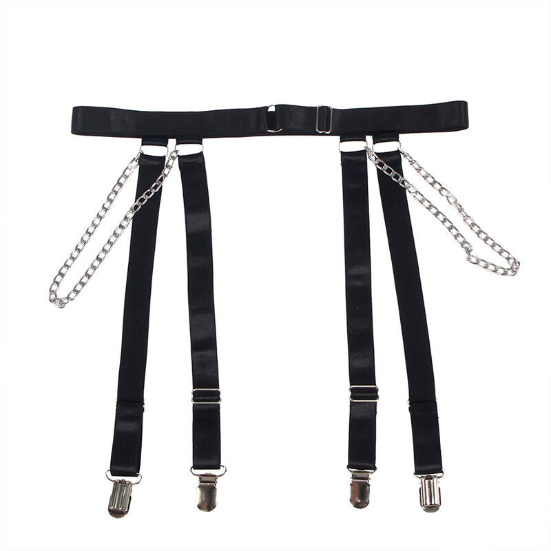 SUBBLIME - BODY CON CATENE E REGGICALZE NERO S/M