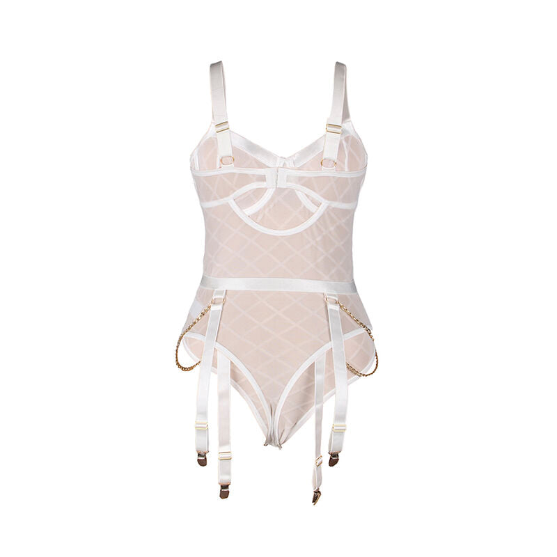 SUBBLIME - 954284 BODY CON CATENE + REGGICALZE BIANCO L/XL