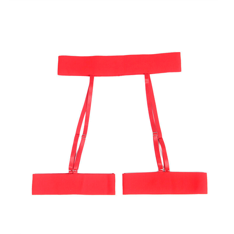 SUBBLIME - REGGISENO + PERIZOMA + REGGICALZE CON CUORI ROSSI  L/XL