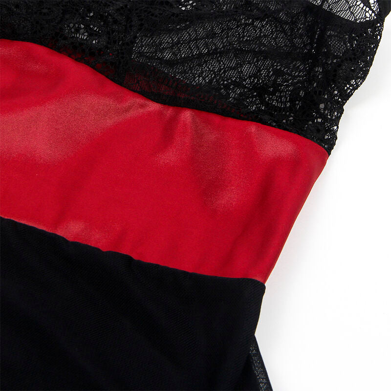 ABITO BONDAGE IN PIZZO NERO, ELEGANTE E SEDUCENTE, MASSIMO COMFORT (L/XL)