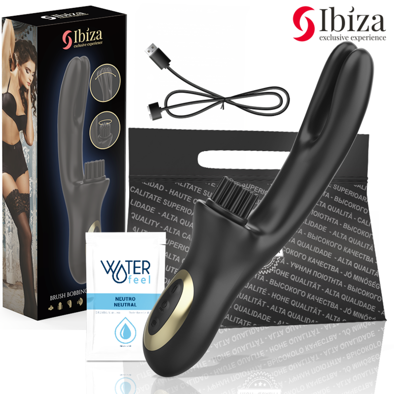 VIBRATORE CLITORIDE MULTICELLULARE, DOPPIA ONDA CON SPAZZOLA RABBIT, TECNOLOGIA HI-TECH