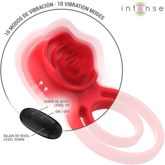 INTENSE - GAIL ROSA STIMOLATORE  10 VIBRAZIONI TELECOMANDO ROSSO