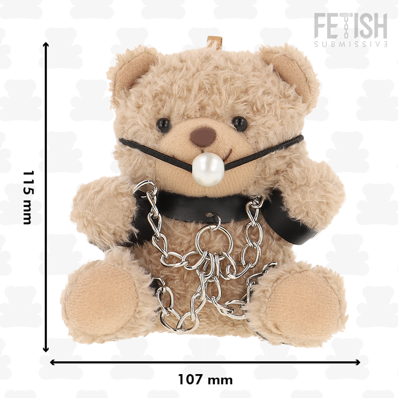 ORSETTO BDSM FOZZIE, PELUCHE FETISH CON ACCESSORI METALLICI, GANCIO INTEGRATO