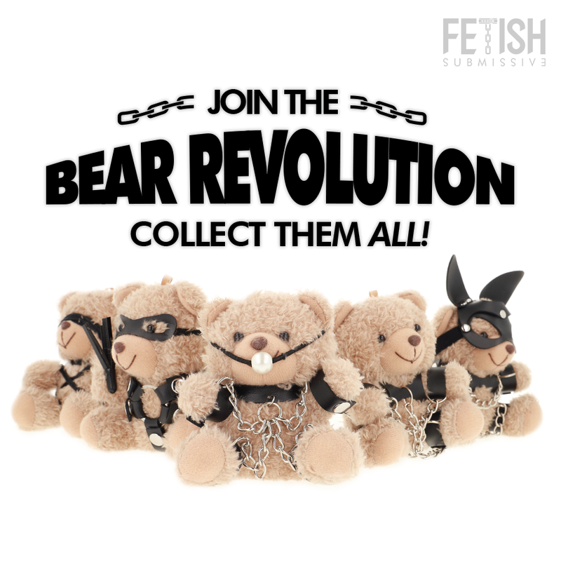 ORSETTO BDSM FOZZIE, PELUCHE FETISH CON ACCESSORI METALLICI, GANCIO INTEGRATO