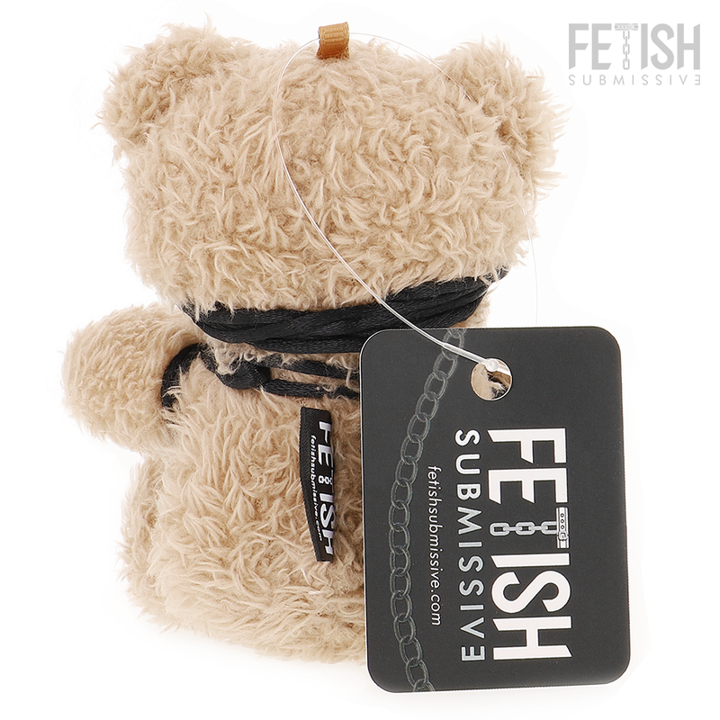 ORSETTO BDSM WINNIE, PELUCHE FETISH CON IMBRACATURE IN PELLE, ACCESSORIO COLLEZIONABILE CON GANCIO INTEGRATO