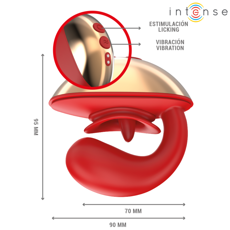 INTENSE - MARIAH VIBRATORE E STIMOLATORE AD U 10 VIBRAZIONI ROSSO