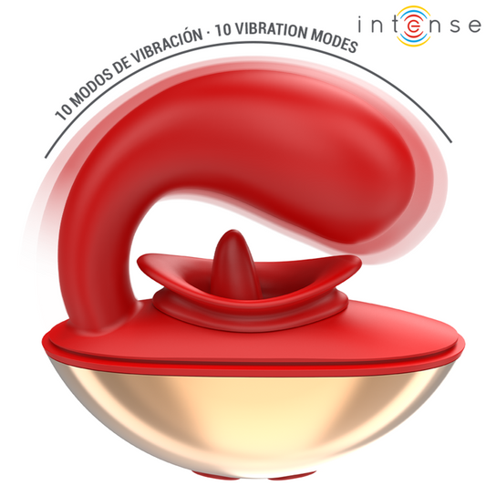 INTENSE - MARIAH VIBRATORE E STIMOLATORE AD U 10 VIBRAZIONI ROSSO