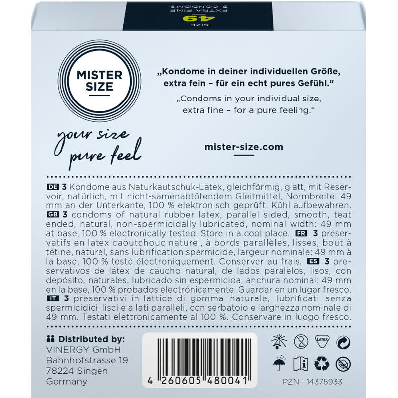 MISTER SIZE - PRESERVATIVI TAGLIA S 49 MM (3 UNITÀ)