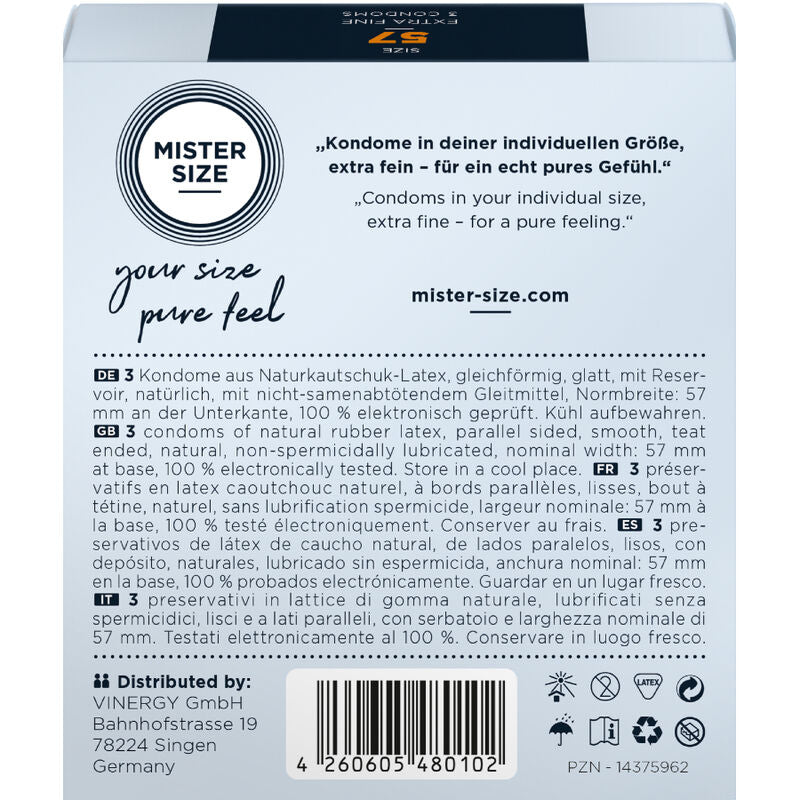 MISTER SIZE - PRESERVATIVI TAGLIA L 57 MM (3 UNITÀ)