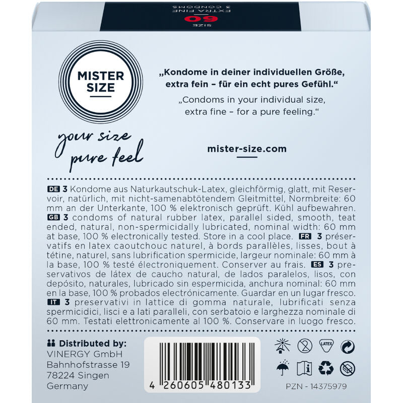 MISTER SIZE - PRESERVATIVI TAGLIA XL 60 MM (3 UNITÀ)