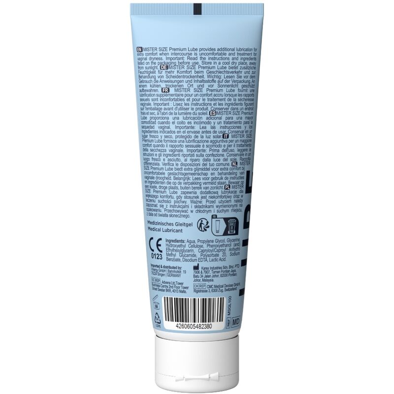 MISTER SIZE - LUBRIFICANTE PREMIUM A BASE ACQUA 100 ML