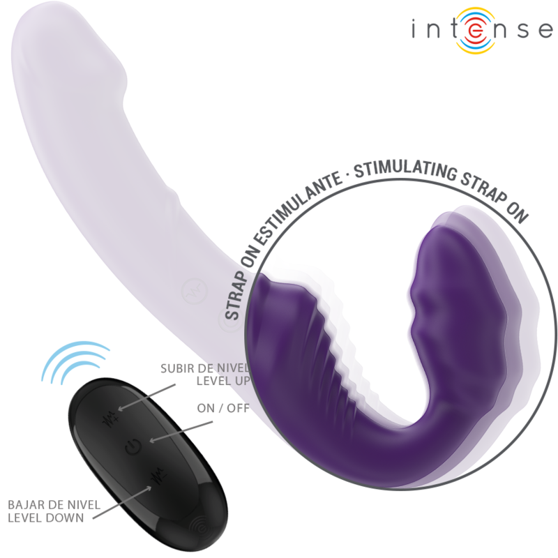 INTENSE - JILL VIBRATORE DOPPIO 20 CM CON TELECOMANDO VIOLA