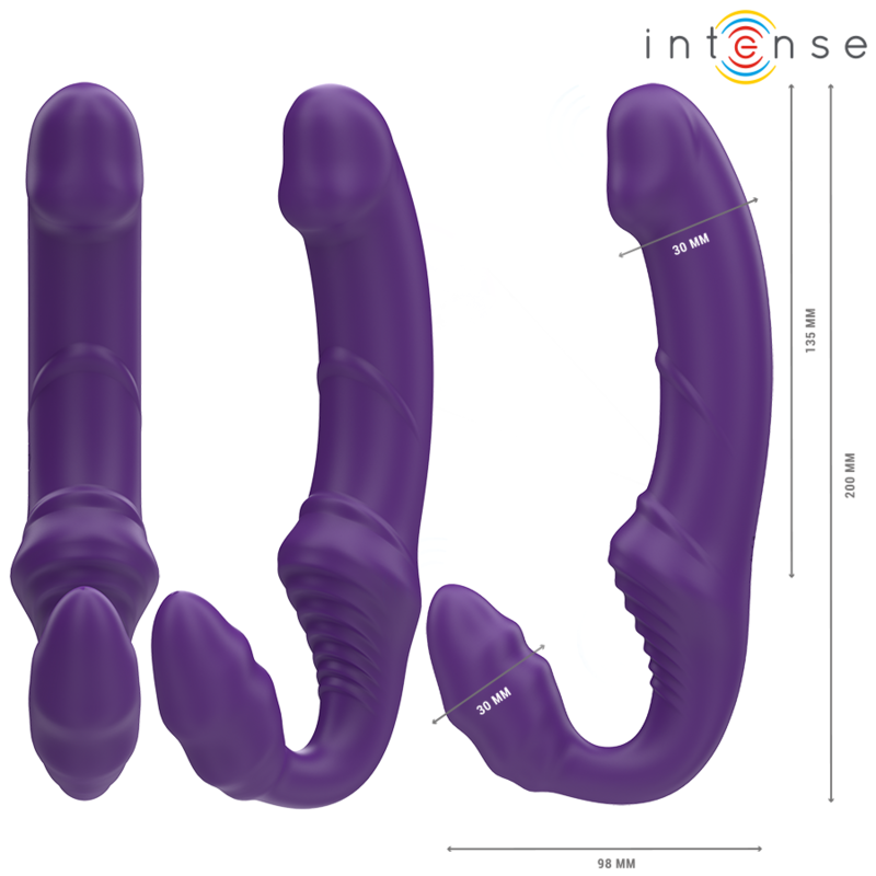 INTENSE - JILL VIBRATORE DOPPIO 20 CM CON TELECOMANDO VIOLA