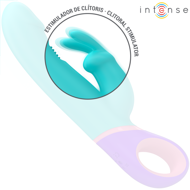 INTENSE - MONICA VIBRATORE  CON RABBIT E STIMOLATORE ROTANTE PUNTO G BLU