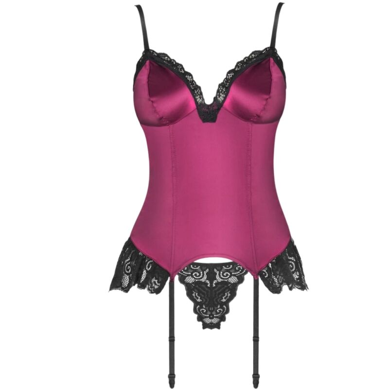 LIVCO CORSETTI FASHION - AGRAFENA CORSETTO + PERIZOMA BORDEAUX L/XL CF 90436