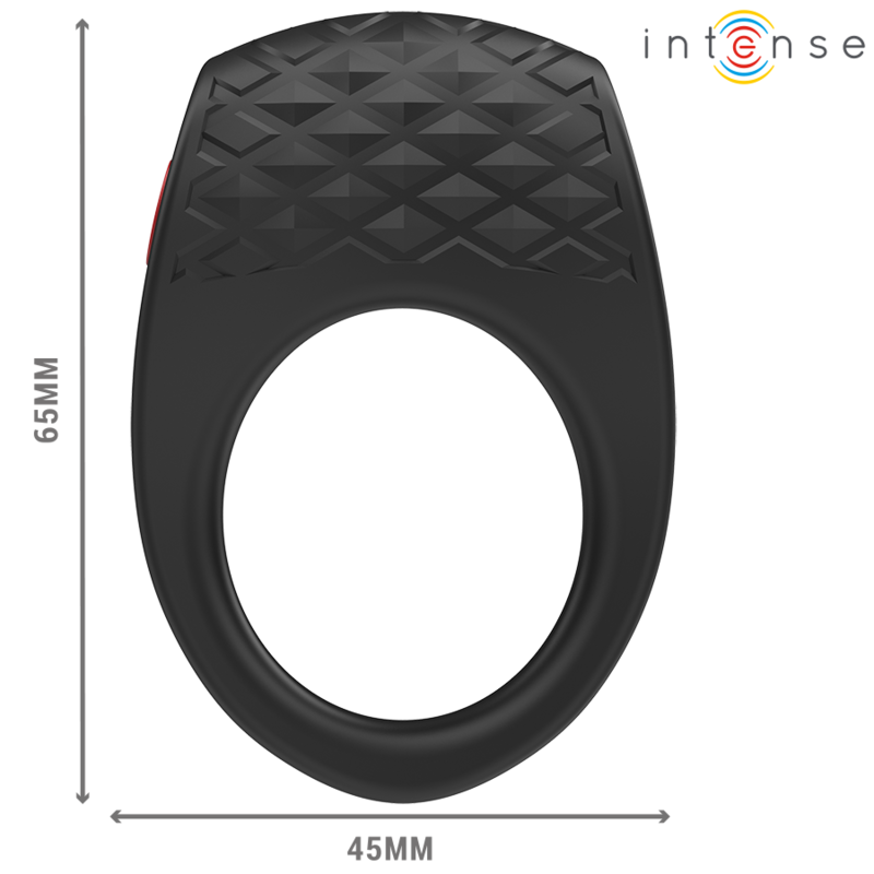 INTENSE - CLOVER ANELLO PENE VIBRANTE 10 FUNZIONI NERO