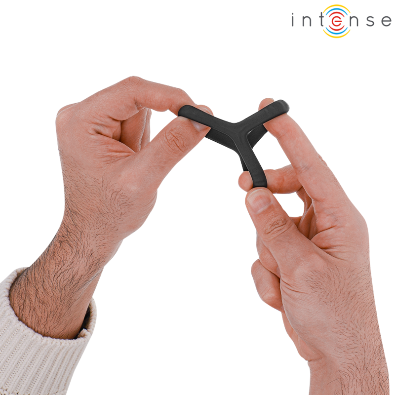 INTENSE - CARSON  MODELLO 4 ANELLO DOPPIO  PER PENE IN SILICONE NERO