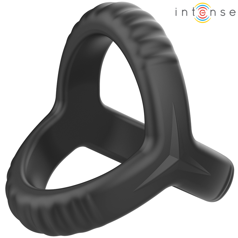 INTENSE - CARSON  MODELLO 4 ANELLO DOPPIO  PER PENE IN SILICONE NERO